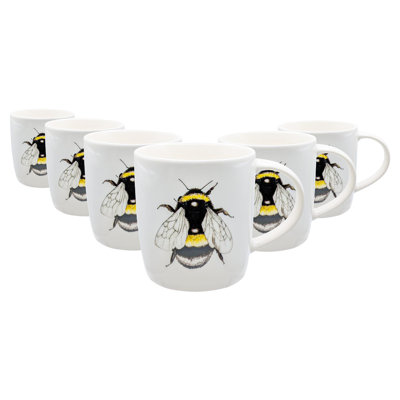 Nicola Spring Simply Home Stoneware Mugs - 350ml - Pack of 6