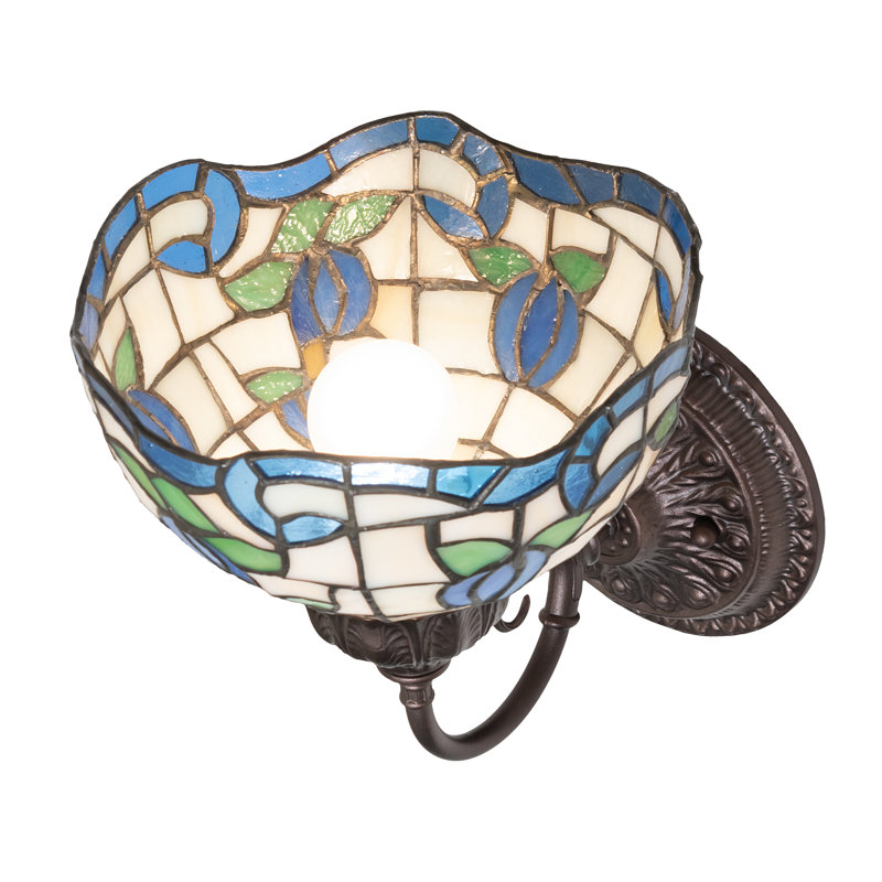 Applique murale 8 "de largeur, H 9 po x l 7 po x P 9 po, Blanc / bleu / vert / orange