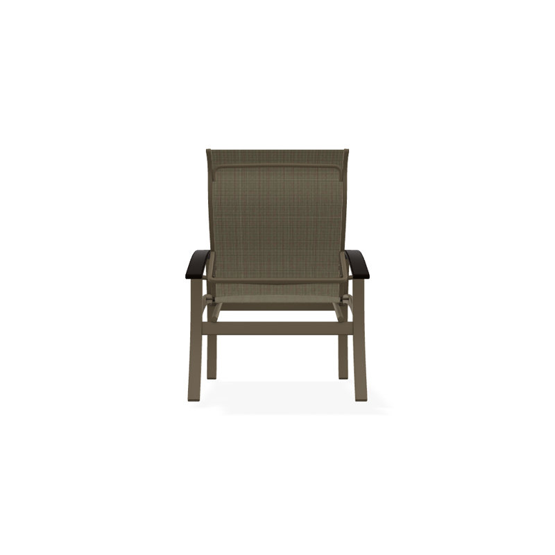 Chaise de patio Askar, Bois de plage texturé, Noir, Tweed Sunbrella® brun