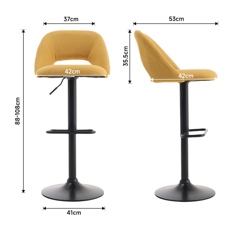 Rotonia Upholstered Adjustable Height Counter Stool