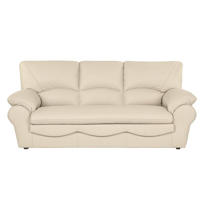 Heppman Genuine Leather 3-Seat Fold-out Sleeper Sofa