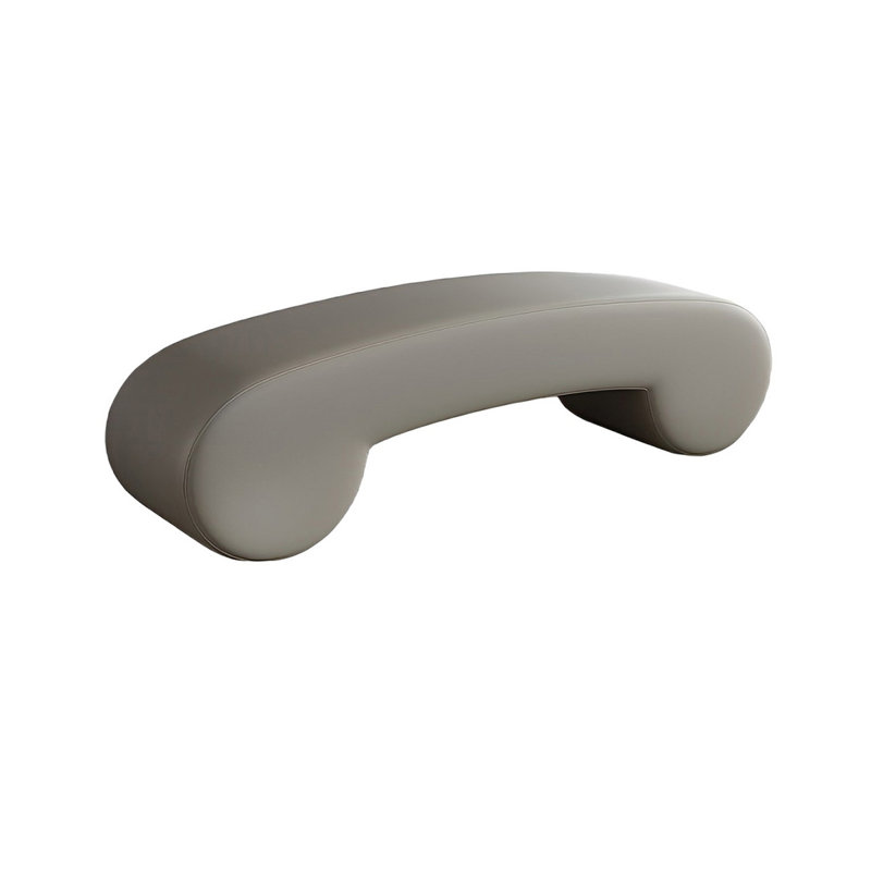 Banc rembourré en cuir Tierone Match, Gris