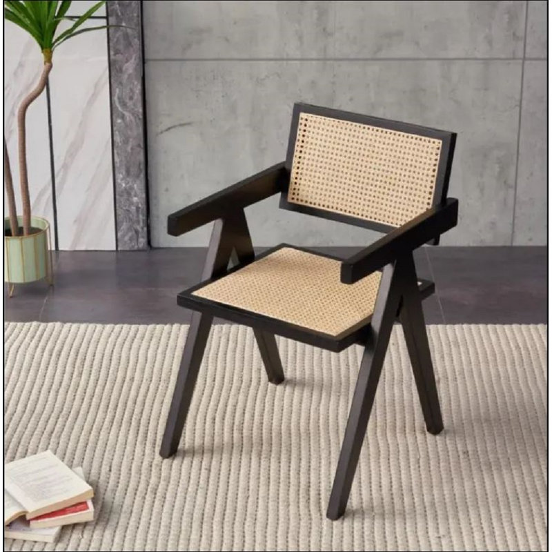 Chaise de salle à manger Cane , Noir, noir, noir, noir