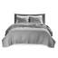 Literie courtepointe réversible grise simple / simple TG - 2 pièces, rembourrée de coton, microfibre, atténue les problèmes de sinus, réversible, allergies-120276135-120276128