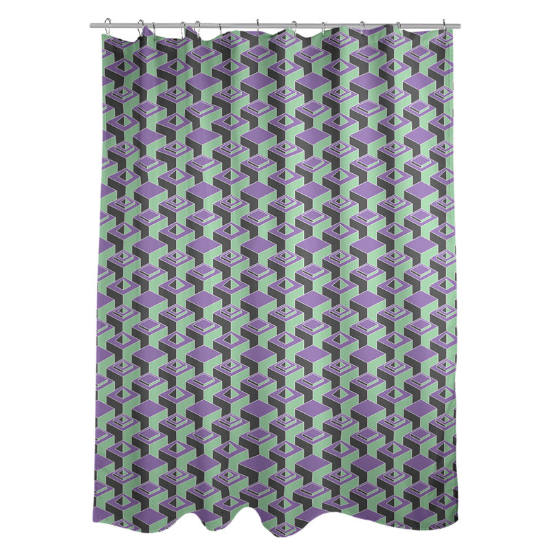 Rideau de douche simple Classic Skyscrapers, Mauve / Vert