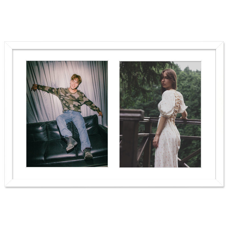 Cadre photo Macallen, 8 po x 10 po, 12 po x 19 pi, Blanc