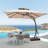 Synn 131'' x 131'' Rectangular Cantilever Umbrella with Crank Lift , Counter Weights Included