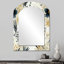 Neutre gris Accents de fleurs - Miroir décoratif floral sur métal