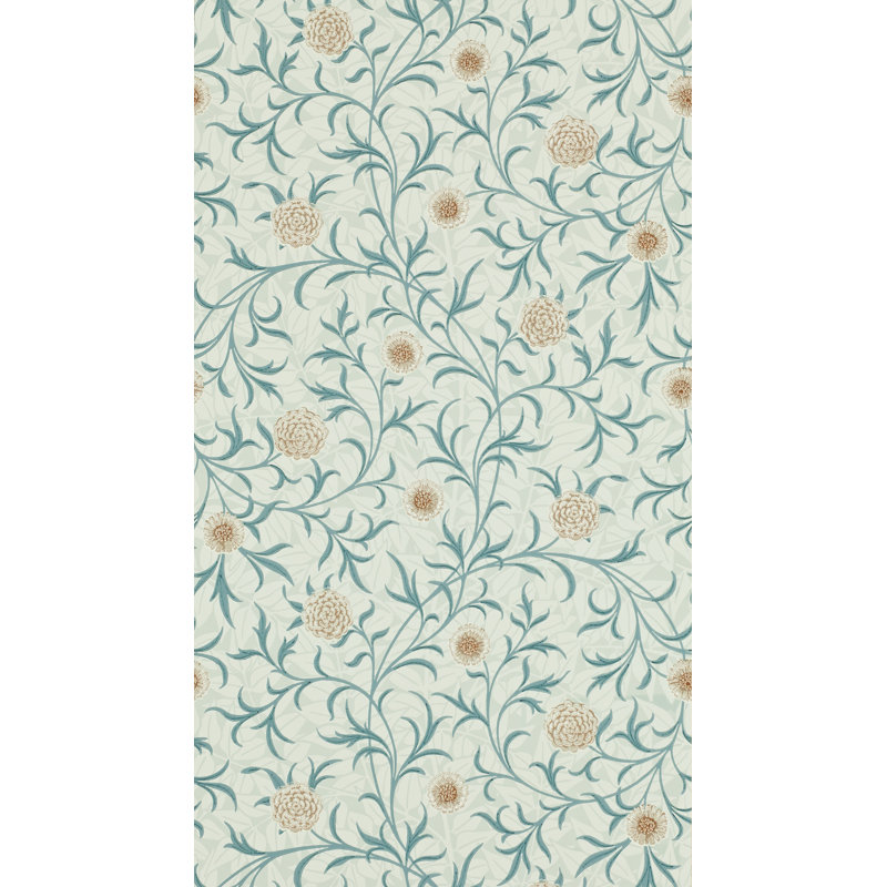 Scroll Wallpaper, Loden/Slate