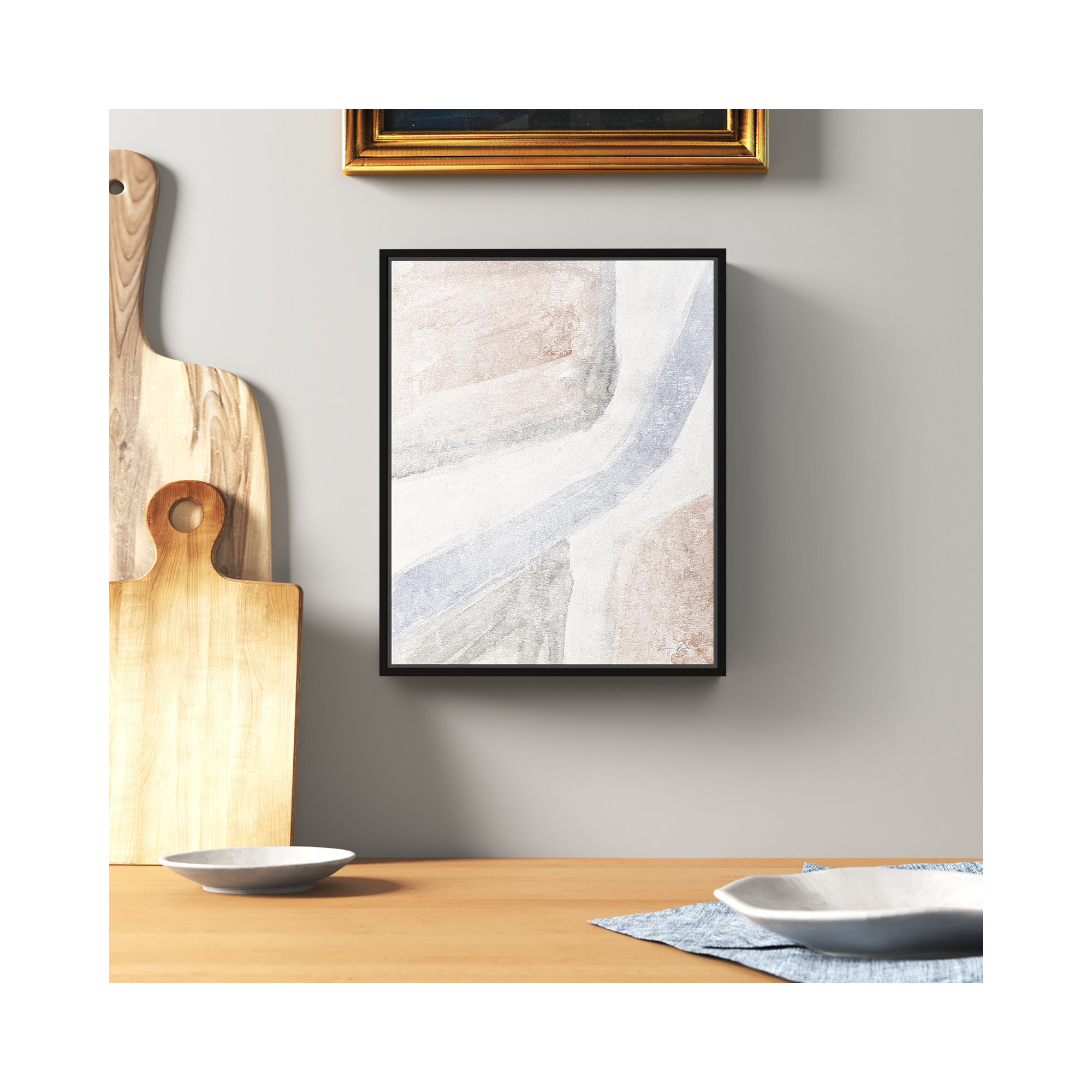 Soften 1 - Floater Frame Print on Canvas, Black, 11.5" H x 9.5" W x 2" D
