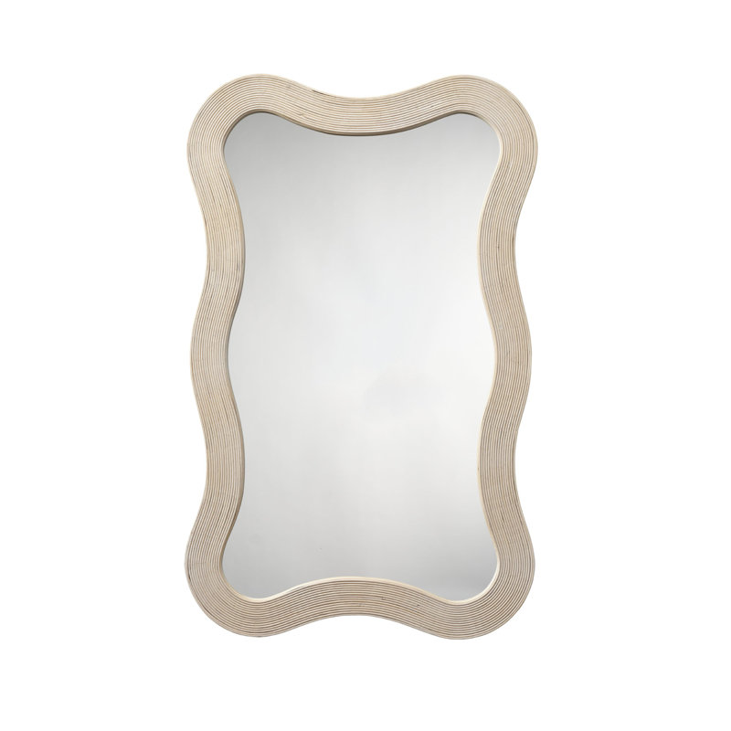 Dali Rectangle Bamboo / Rattan Mirror, Cream
