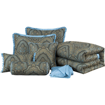 Pierre 7-Piece Medallion Paisley Jacquard Comforter Set
