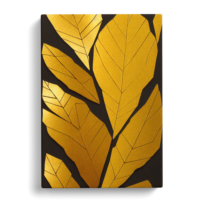 CAN-V0523-1095X Golden Leaf Vol.1 - Wrapped Canvas Print, 60cm H x 40cm W x 3cm D, Wrapped Canvas