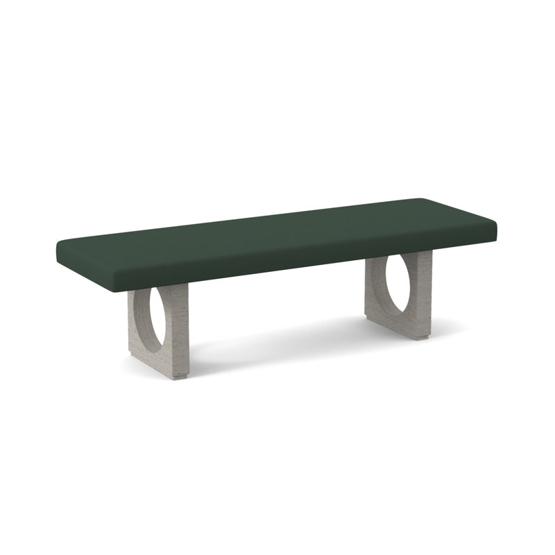 Void Upholstered Bench, Bisque, Maya Wheat