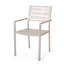 Chaise de salle à manger d'extérieur moderne en aluminium, argent (ensemble de 2)