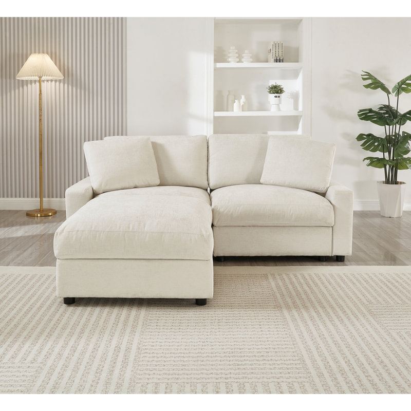 Canapé modulaire peu encombrant avec rangement caché, conception moderne en polyester pour le salon