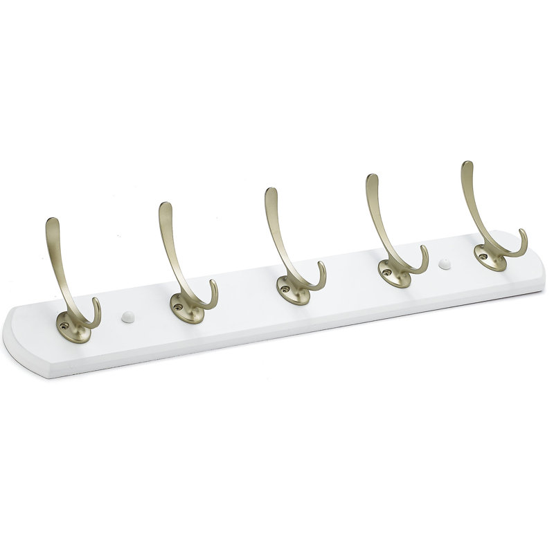Porte-manteaux mural transitionnel, Blanc / nickel mat