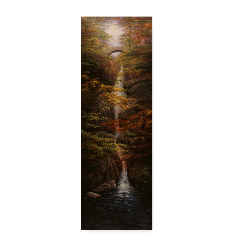 «Fall Waterfall» par Bill Makinson, reproduction sur toile, H 19 po x l 6 po x P 2 po