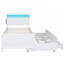 Lit plateforme durable avec tête de lit à DEL, lit gigogne et 3 tiroirs de rangement pour les chambres modernes-574259164