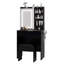 Ensemble de coiffeuse à maquillage moderne à DEL avec station de charge, 5 tiroirs, tablettes ouvertes, tabouret et éclairage décoratif RVB - Ensemble de coiffeuse de chambre à coucher-133329005