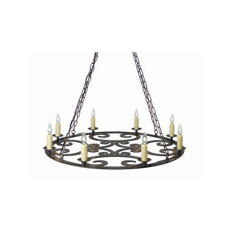 Ashley 8 - Light Chandelier, Tuscan Alabaster, Pompeii Gold Premium