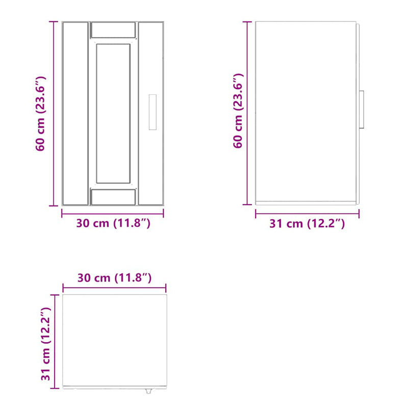 vidaXL Kitchen Wall Cabinet Engineered Wood Standard, high gloss white