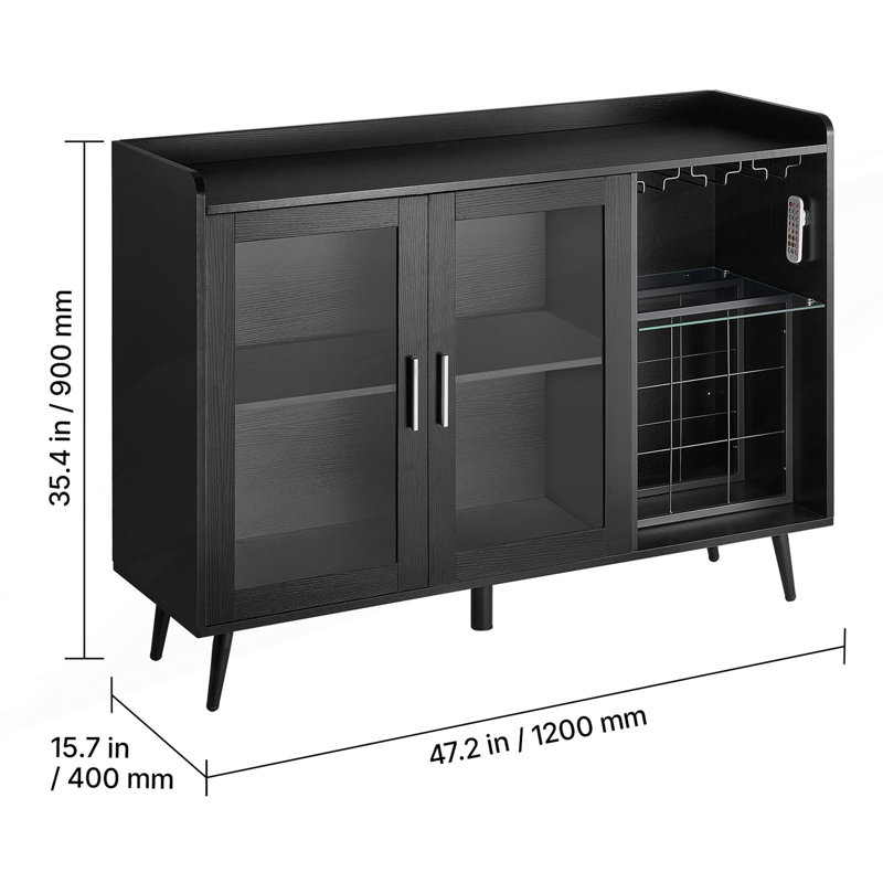 Armoire à vin, armoire à café avec 9 porte-bouteilles de vin, buffet moderne avec porte-verre