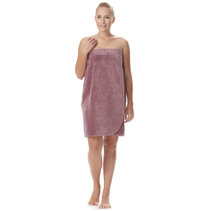 Peignoir au-dessus du genou 100% coton Emrick, Prune, L 61 po x l 33 po