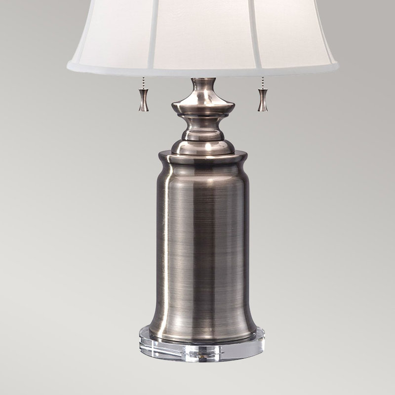 Plattville Metal USB Table Lamp, Antique Nickel