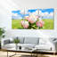 Tableau sur toile représentant un champ d'hortensias (lot de 3)-1791676132