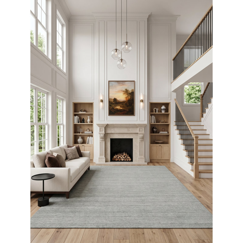 Masala Hand Loomed Area Rug in Silver/Beige/Slate, Rectangle 9' x 12'
