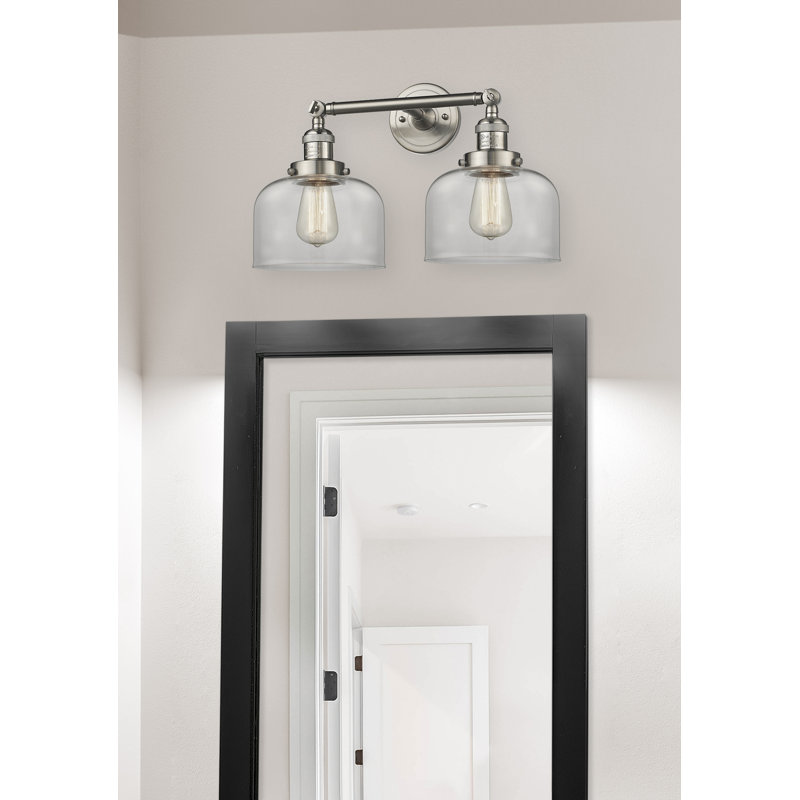 Arledge 2 - Light Dimmable Vanity Light, Incandescent, Brushed Satin Nickel, Clear