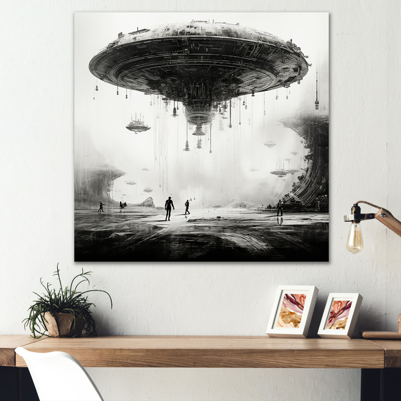 «Minimalisme Sci Fi Ufo I» sur toile, H 30 po x l 30 po x P 1 po, Toile tendue