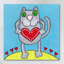 «Cat with Heart», reproduction sur toile tendue-19625563