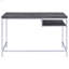 Bureau d'écriture rectangulaire gris et chrome