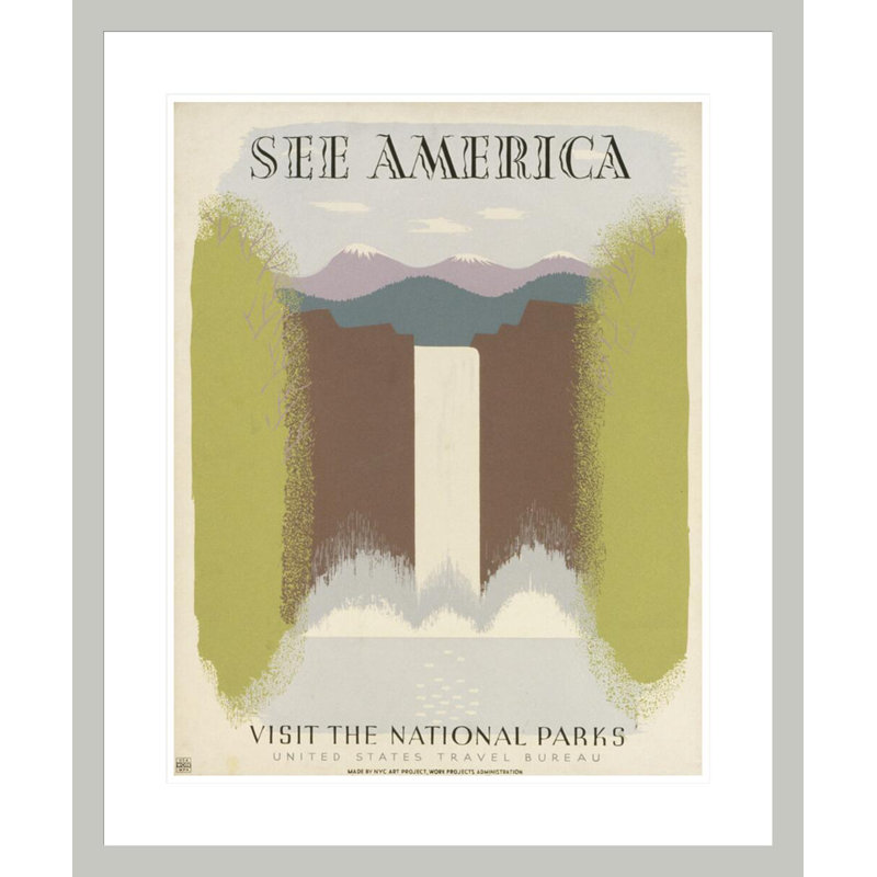 «See America Visitez les parcs nationaux». par Harry Herzog - Impression giclée sur cadre, 28.19" H x 23.5" W