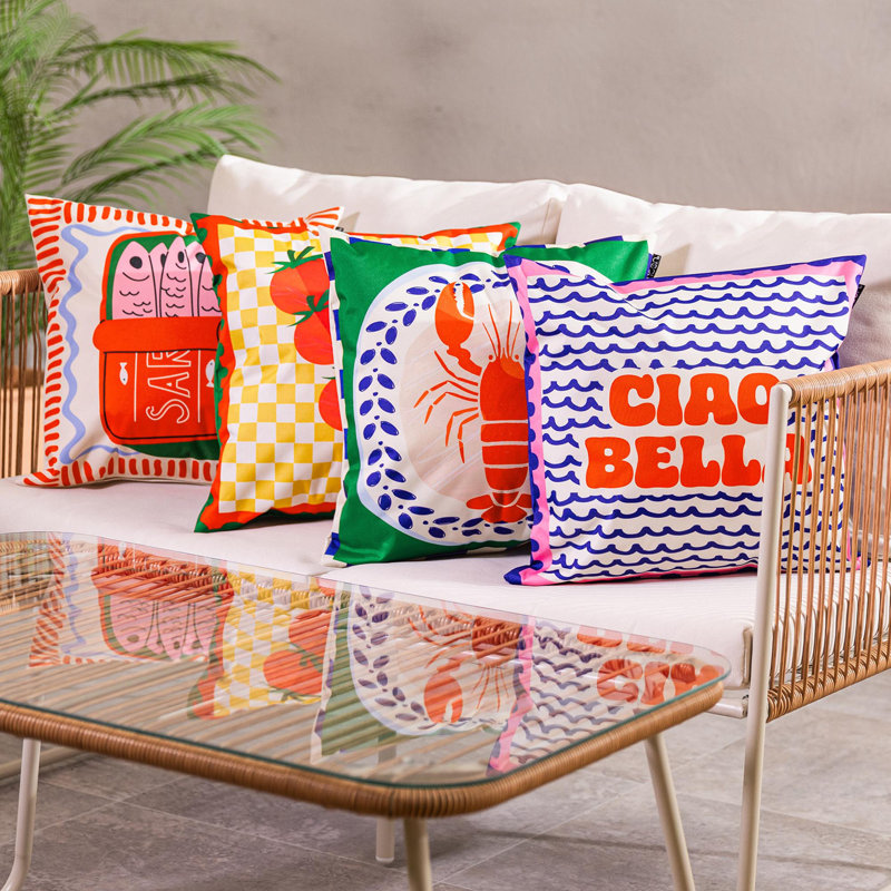 Indoor / Outdoor Abstract Multi Square Cushion