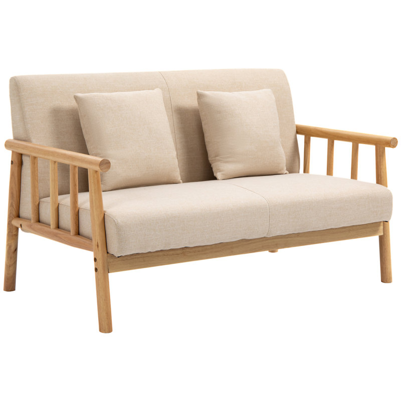 Comfortable Upholstered Loveseat Polyester Modern For Bedroom Small Spaces