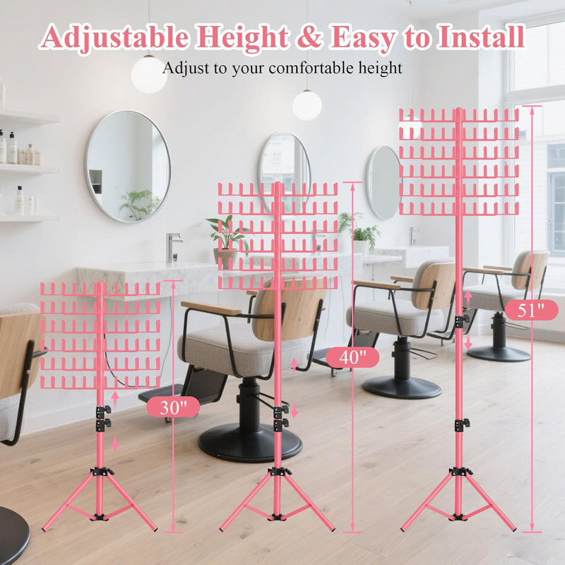 Braiding Hair Stand, 144 Hooks, Double-Sided Height Adjustable Vertical Hair Extension Stand