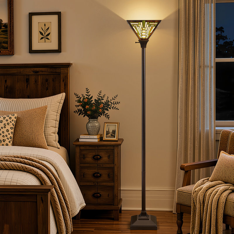 Lampe torchère sur pied 70 po avec support E26 de 70 po, ampoule à DEL incluse, lampadaire antique rétro pour le salon, la chambre à coucher et le bureau personnel