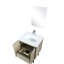 Visser De salle de bain rustique avec comptoir en quartz blanc, robinet et miroir mural pour salle de bain de luxe, comptoir, chic-121074256