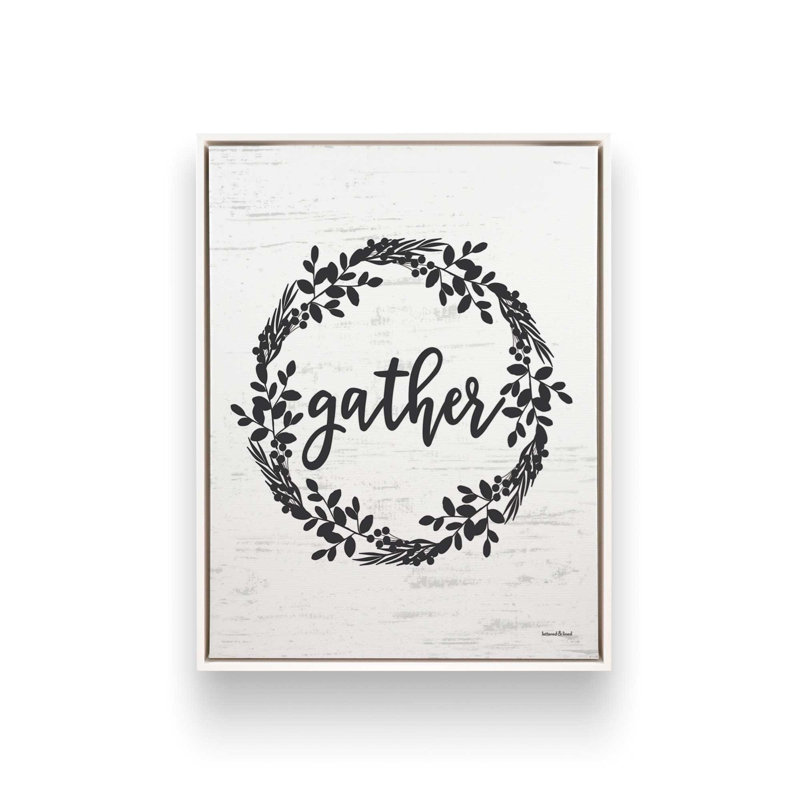 «Gather Wreath» par Art graphique, L 12 po x H 16 po, Toile avec cadre, Blanc