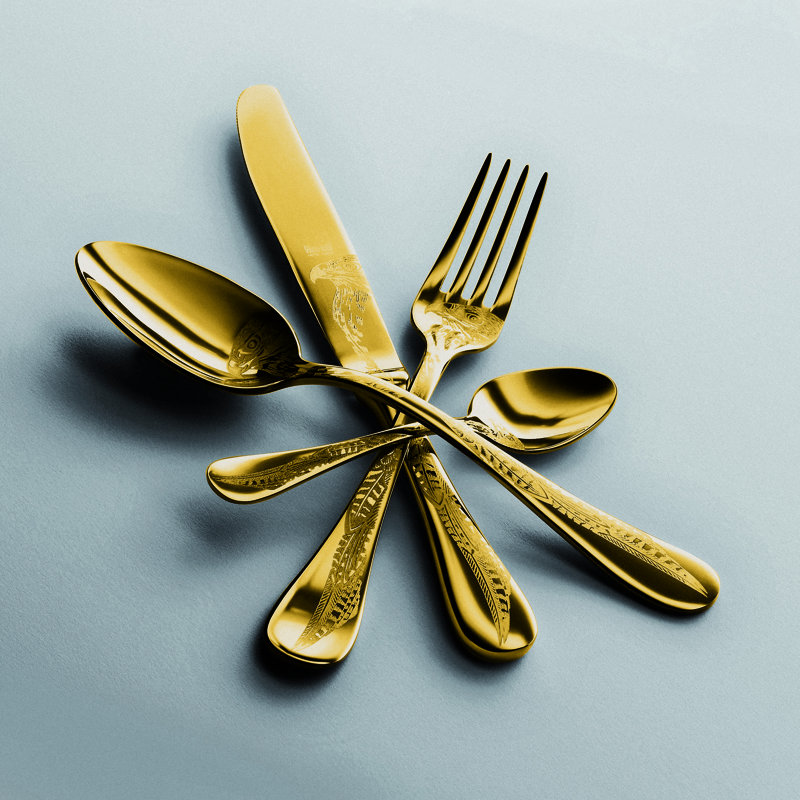Caccia  24-Piece Cutlery Set, Gold