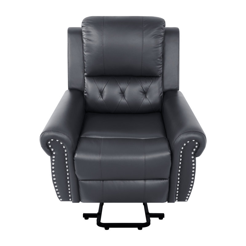 Oversized Air Leather Power Lift Recliner Chair with Footrest, Gray