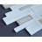 Randow Sized White Glass with Gold Glazed Glass Linear Mosaic Wall Tile