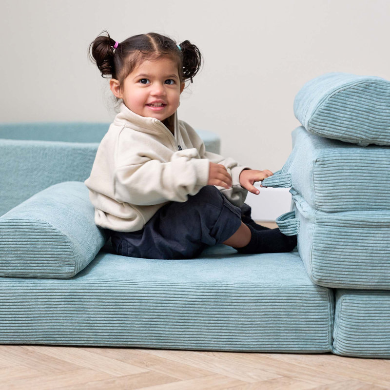 Playrama Montessori Kids Play  Sofa, Teal