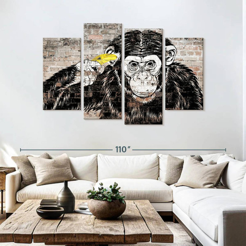 Brampt Monkey Headshot, 54" H x 84" W