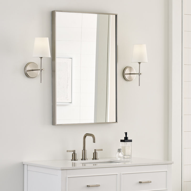 Baker 1 - Light Bath Sconce, Brushed Nickel, No