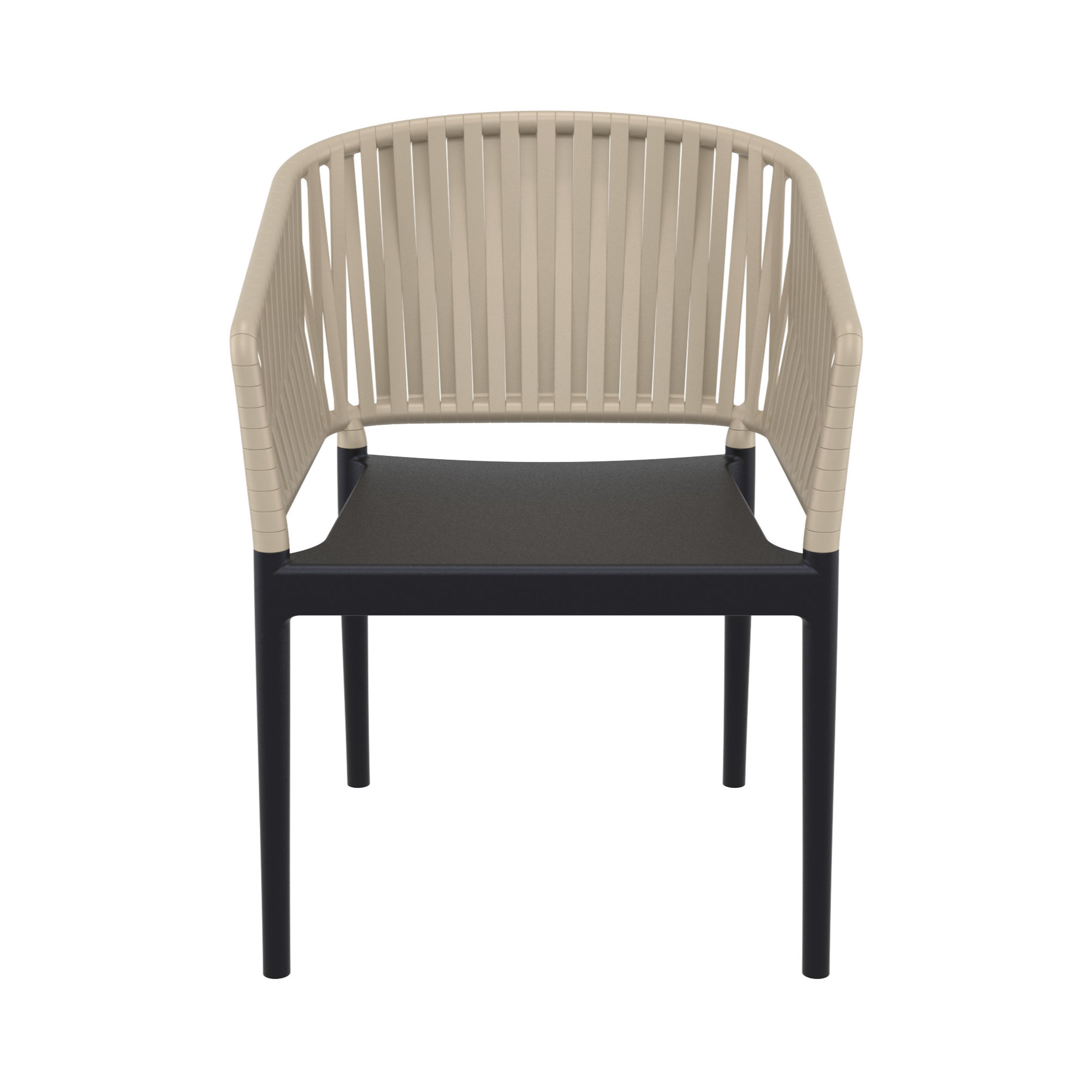 Newport Outdoor Stacking Dining Armchair, Taupe/Black