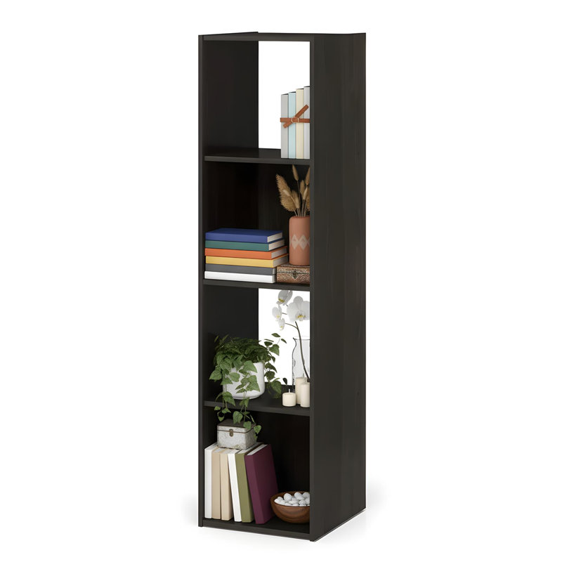 Pelli Cubic Storage Cabinet 4x1 Configuration Espresso Cube Organizer with Doors
